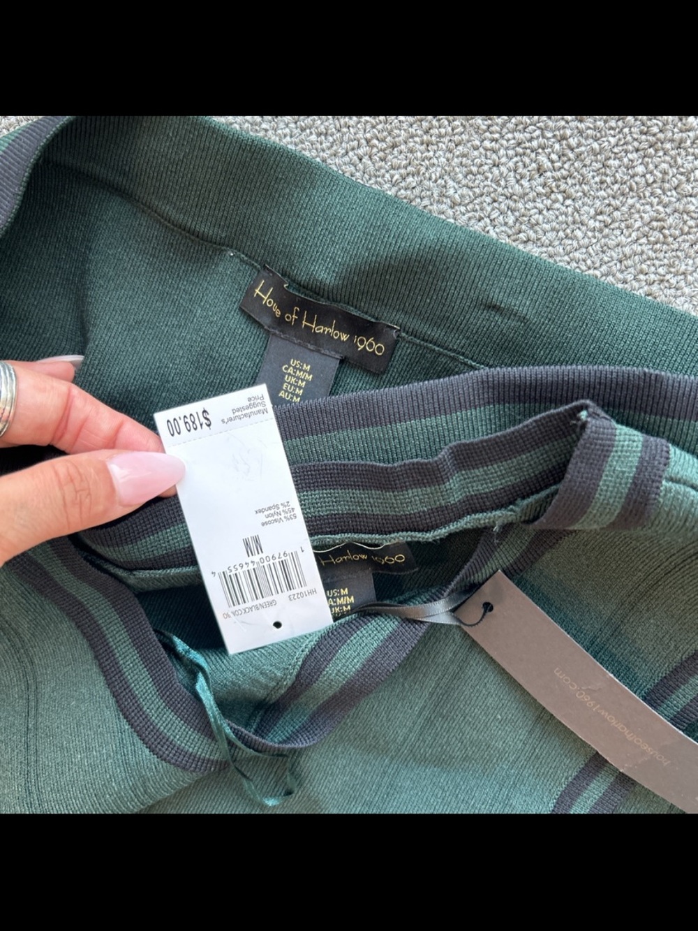 House of Harlow 1960 green knit set size M - Picture 4 of 4